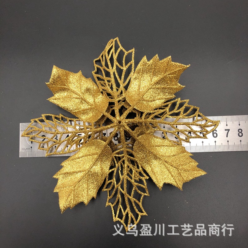 Christmas Flower Sprinkling Gold Powder Hollow Flower Head Christmas Tree Wreath Gift Box Wedding Decorating Accessories Christmas Flower Sprinkling Gold Powder Hollow Flower Head Christmas Tree Wreath Gift Box Wedding Decorating Accessories