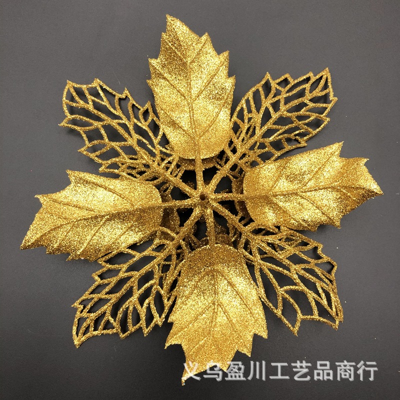 Christmas Flower Sprinkling Gold Powder Hollow Flower Head Christmas Tree Wreath Gift Box Wedding Decorating Accessories Christmas Flower Sprinkling Gold Powder Hollow Flower Head Christmas Tree Wreath Gift Box Wedding Decorating Accessories