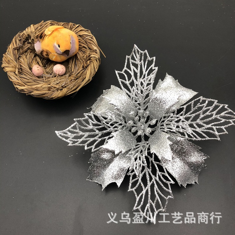 Christmas Flower Sprinkling Gold Powder Hollow Flower Head Christmas Tree Wreath Gift Box Wedding Decorating Accessories Christmas Flower Sprinkling Gold Powder Hollow Flower Head Christmas Tree Wreath Gift Box Wedding Decorating Accessories