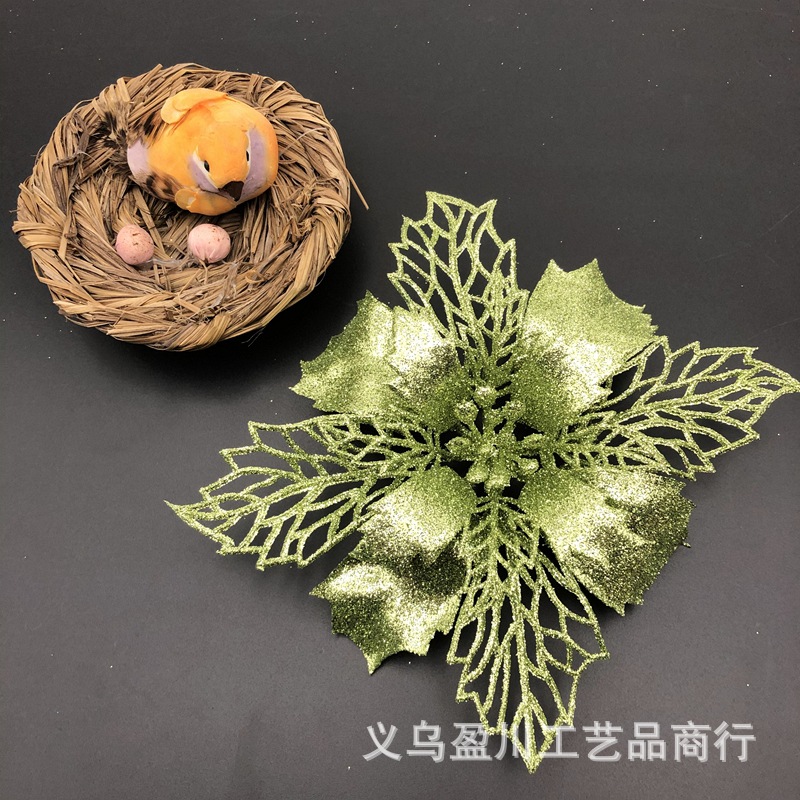 Christmas Flower Sprinkling Gold Powder Hollow Flower Head Christmas Tree Wreath Gift Box Wedding Decorating Accessories Christmas Flower Sprinkling Gold Powder Hollow Flower Head Christmas Tree Wreath Gift Box Wedding Decorating Accessories