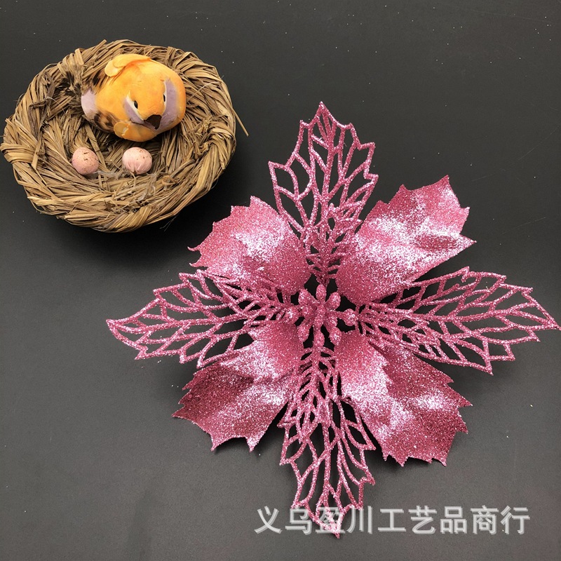 Christmas Flower Sprinkling Gold Powder Hollow Flower Head Christmas Tree Wreath Gift Box Wedding Decorating Accessories Christmas Flower Sprinkling Gold Powder Hollow Flower Head Christmas Tree Wreath Gift Box Wedding Decorating Accessories