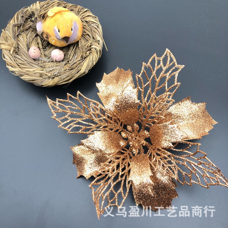 Christmas Flower Sprinkling Gold Powder Hollow Flower Head Christmas Tree Wreath Gift Box Wedding Decorating Accessories Christmas Flower Sprinkling Gold Powder Hollow Flower Head Christmas Tree Wreath Gift Box Wedding Decorating Accessories