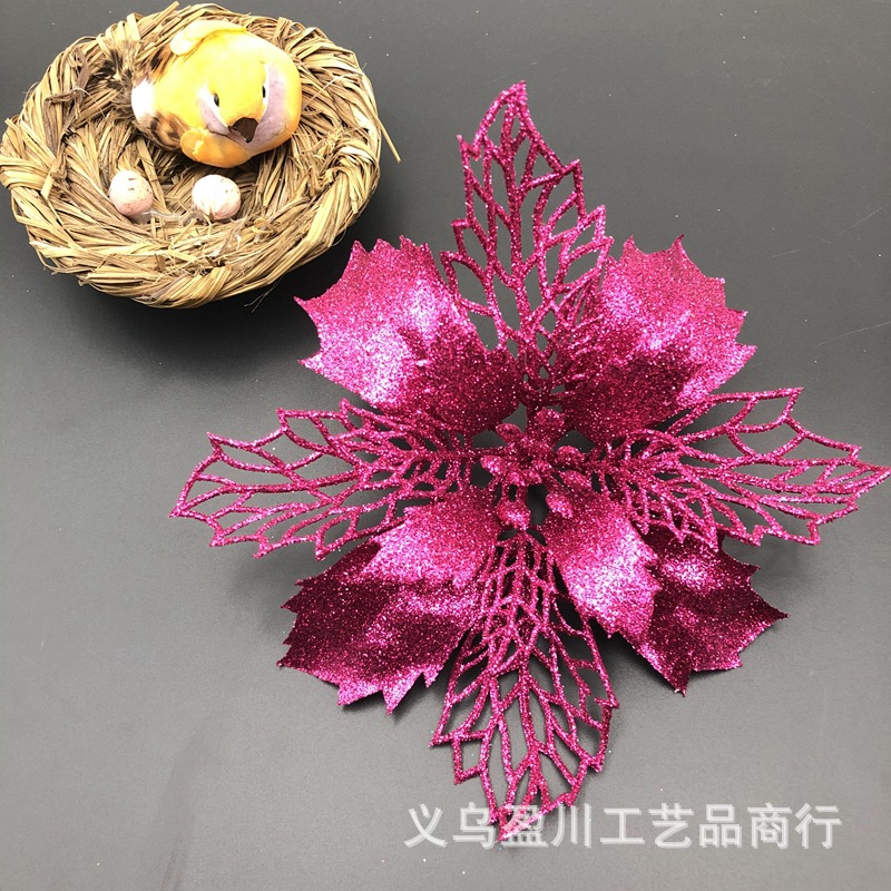Christmas Flower Sprinkling Gold Powder Hollow Flower Head Christmas Tree Wreath Gift Box Wedding Decorating Accessories Christmas Flower Sprinkling Gold Powder Hollow Flower Head Christmas Tree Wreath Gift Box Wedding Decorating Accessories