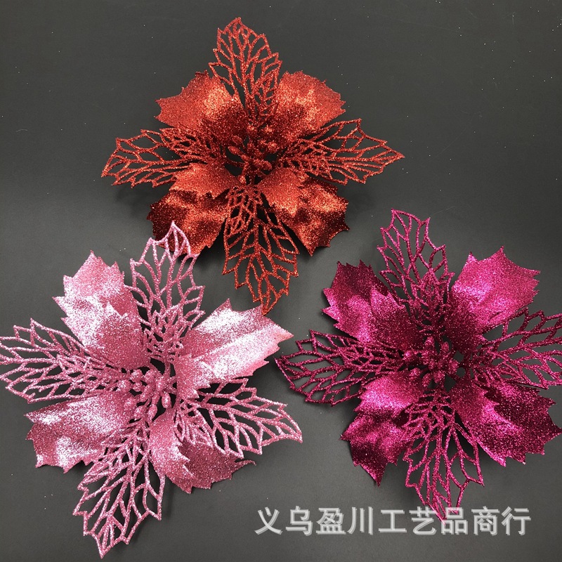 Christmas Flower Sprinkling Gold Powder Hollow Flower Head Christmas Tree Wreath Gift Box Wedding Decorating Accessories Christmas Flower Sprinkling Gold Powder Hollow Flower Head Christmas Tree Wreath Gift Box Wedding Decorating Accessories