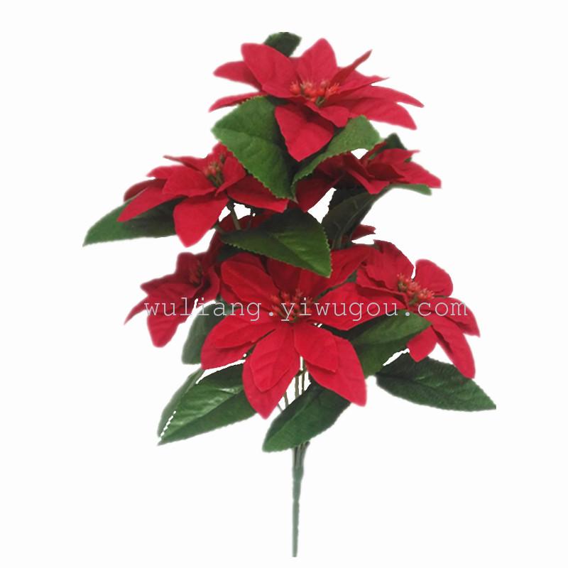 7 decorative Christmas flower wholesale flower head cloth simulation