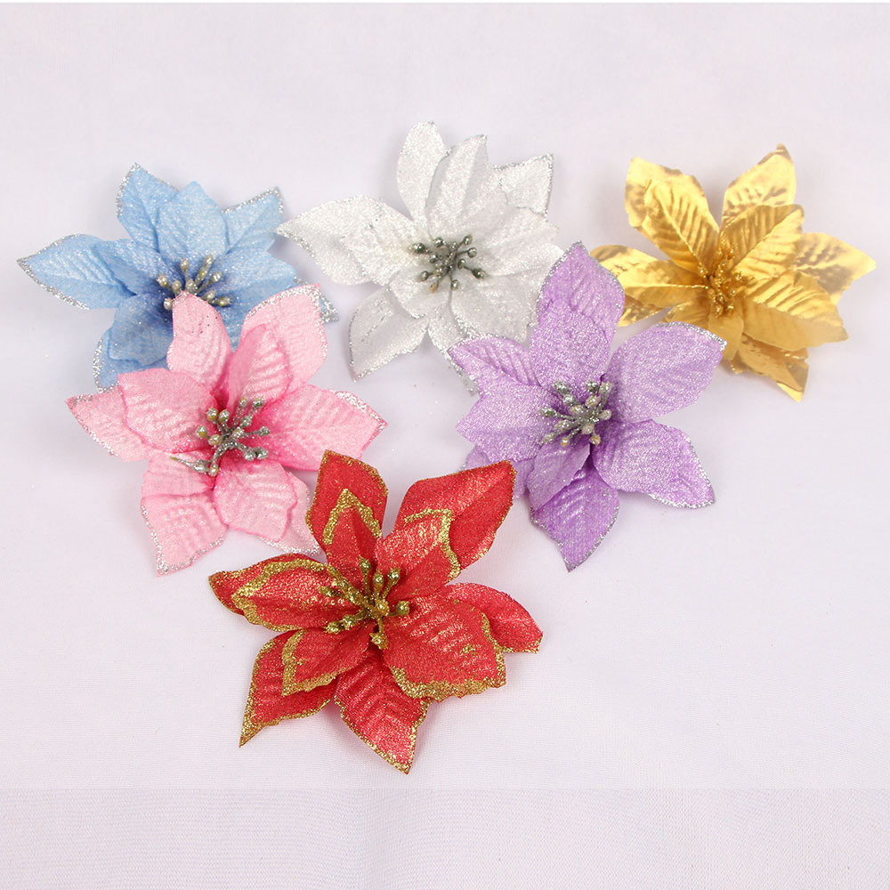 Accessories Christmas Tree Flower Christmas Decorations Gold Powder Christmas Flower Christmas Tree Wreath Accessories