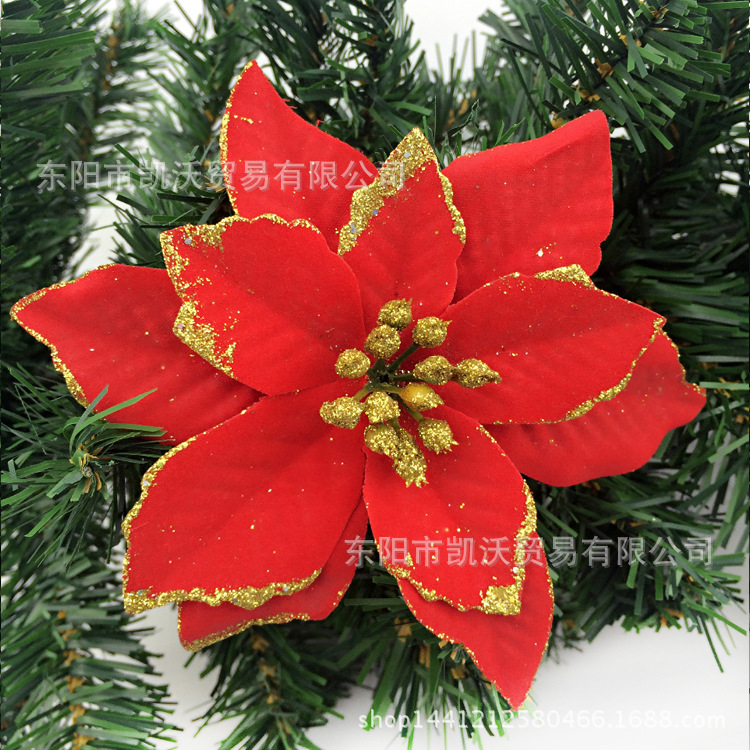 Christmas Decoration Garland Decoration 13cm High-End Phnom Penh Red Christmas Flower Factory Direct Sales Wholesale Christmas Decoration Garland Decoration 13cm High-End Phnom Penh Red Christmas Flower Factory Direct Sales Wholesale