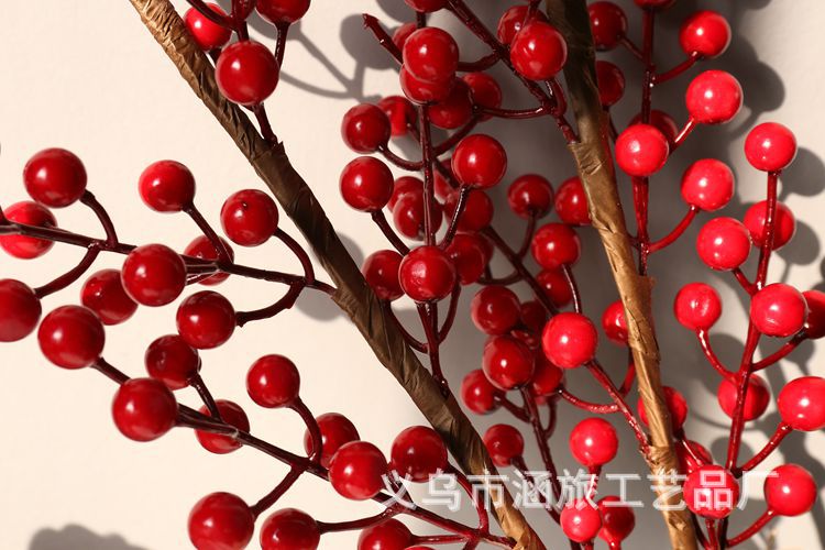 Simulation Single Hollyberry Christmas Flower Arrangement Accessories Wedding Scene Matching Creative Red Fire Single Branch Flower Foam Chinese Hawthorn Simulation Single Hollyberry Christmas Flower Arrangement Accessories Wedding Scene Matching Creative Red Fire Single Branch Flower Foam Chinese Hawthorn