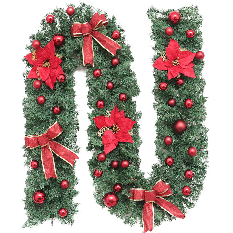 Scene Decoration 27 M Encryption Simulation Christmas Rattan Strip Shopping Mall Window Christmas Flower Rattan
