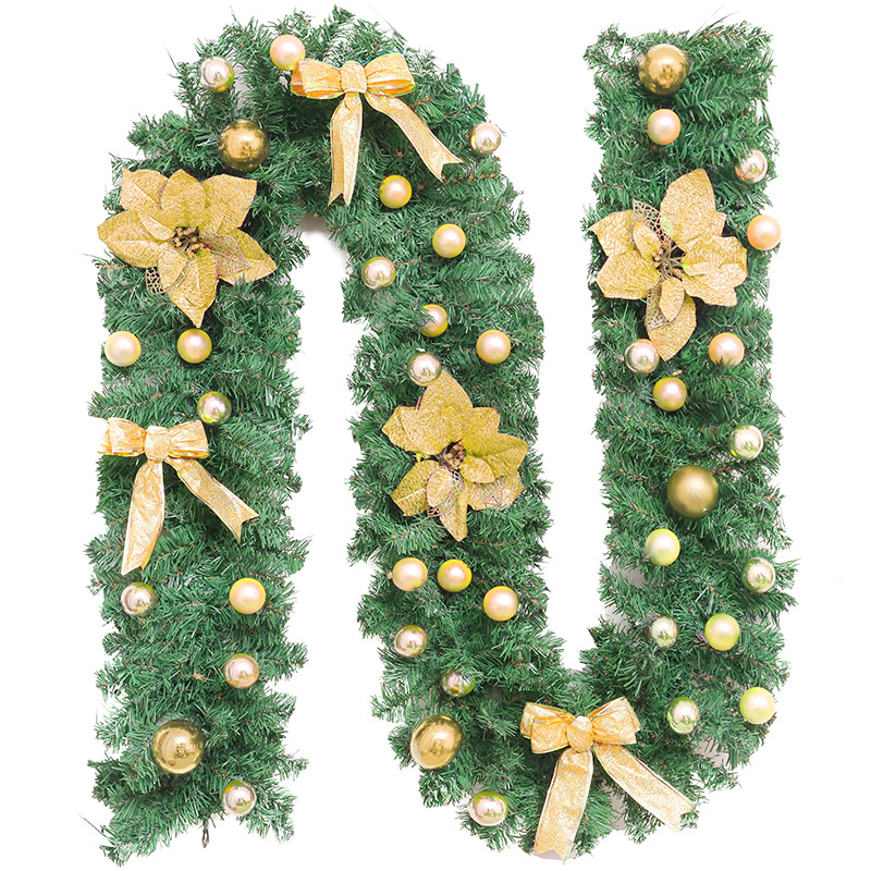 Scene Decoration 27 M Encryption Simulation Christmas Rattan Strip Shopping Mall Window Christmas Flower Rattan
