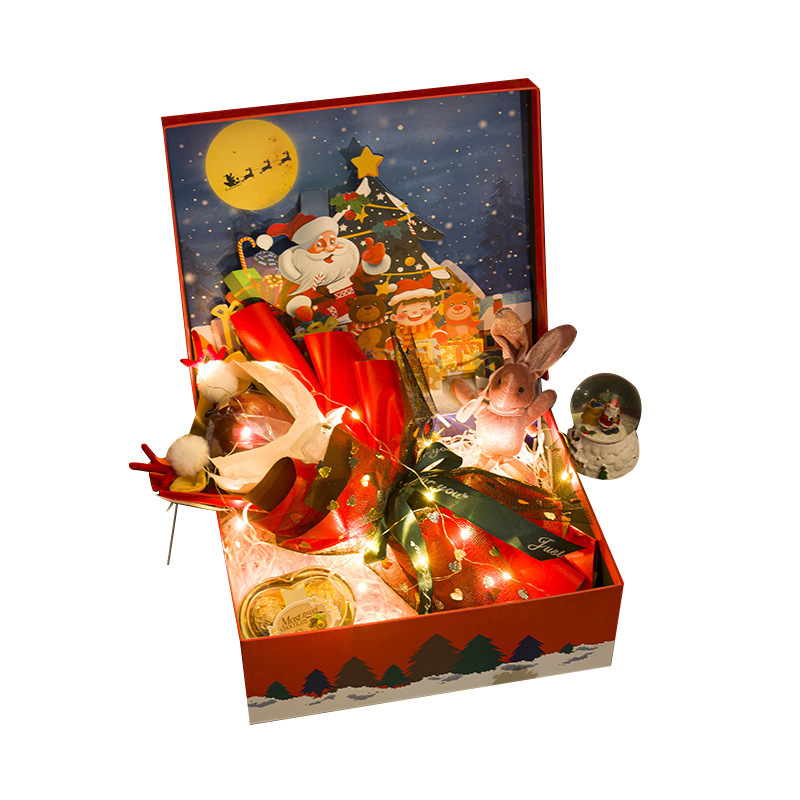Christmas flower Christmas Gift for Girlfriend Wife Lover Friend Christmas Eve Gift Apple Bouquet Packing Boxes