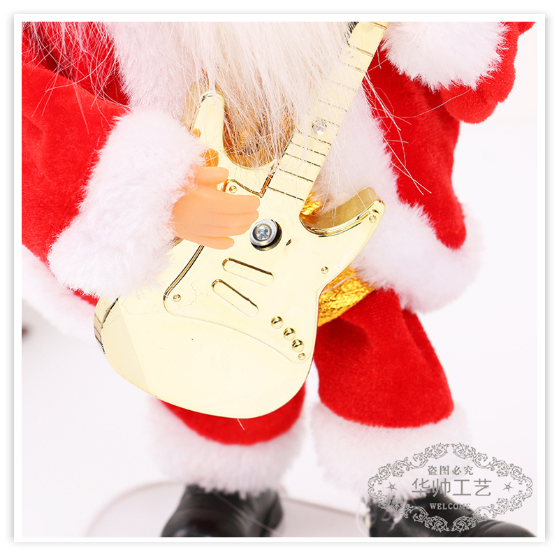 Petal Play the Guitar Performance Electric Music Santa Claus Little Doll Christmas Decorations Children's Toy Gift Petal Play the Guitar Performance Electric Music Santa Claus Little Doll Christmas Decorations Children's Toy Gift