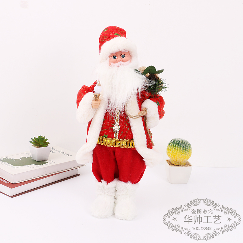 Christmas Decoration Supplies Crutch Gift Bag Santa Claus Christmas Gift Show Window Decorations Santa Doll