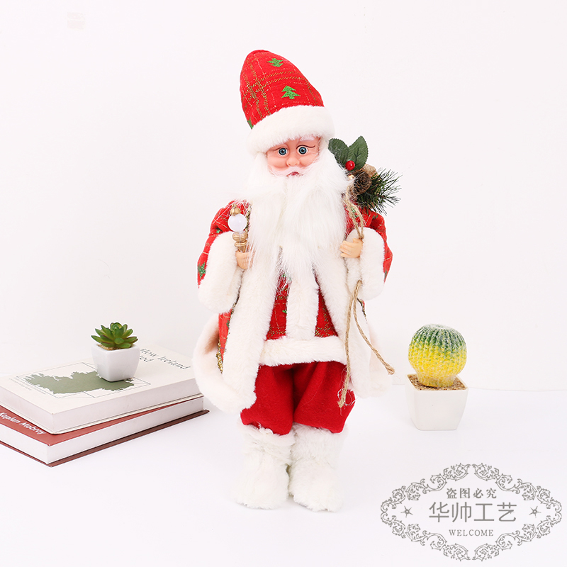 Christmas Decoration Supplies Crutch Gift Bag Santa Claus Christmas Gift Show Window Decorations Santa Doll