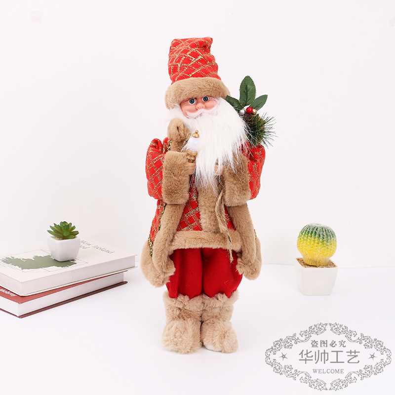 Christmas Decoration Supplies Crutch Gift Bag Santa Claus Christmas Gift Show Window Decorations Santa Doll