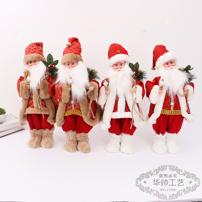Christmas Decoration Supplies Crutch Gift Bag Santa Claus Christmas Gift Show Window Decorations Santa Doll