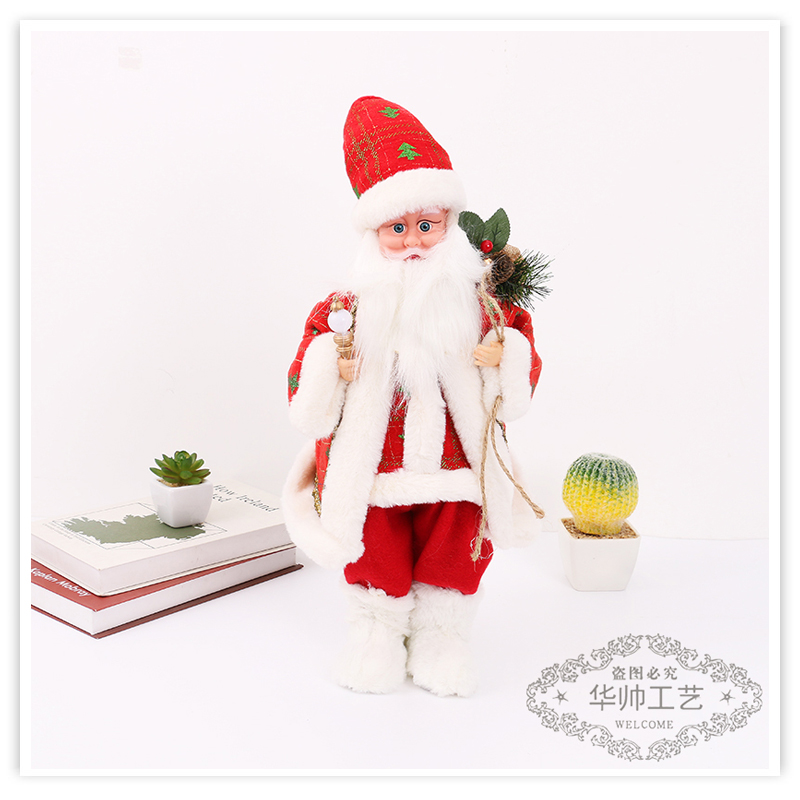 Christmas Decoration Supplies Crutch Gift Bag Santa Claus Christmas Gift Show Window Decorations Santa Doll