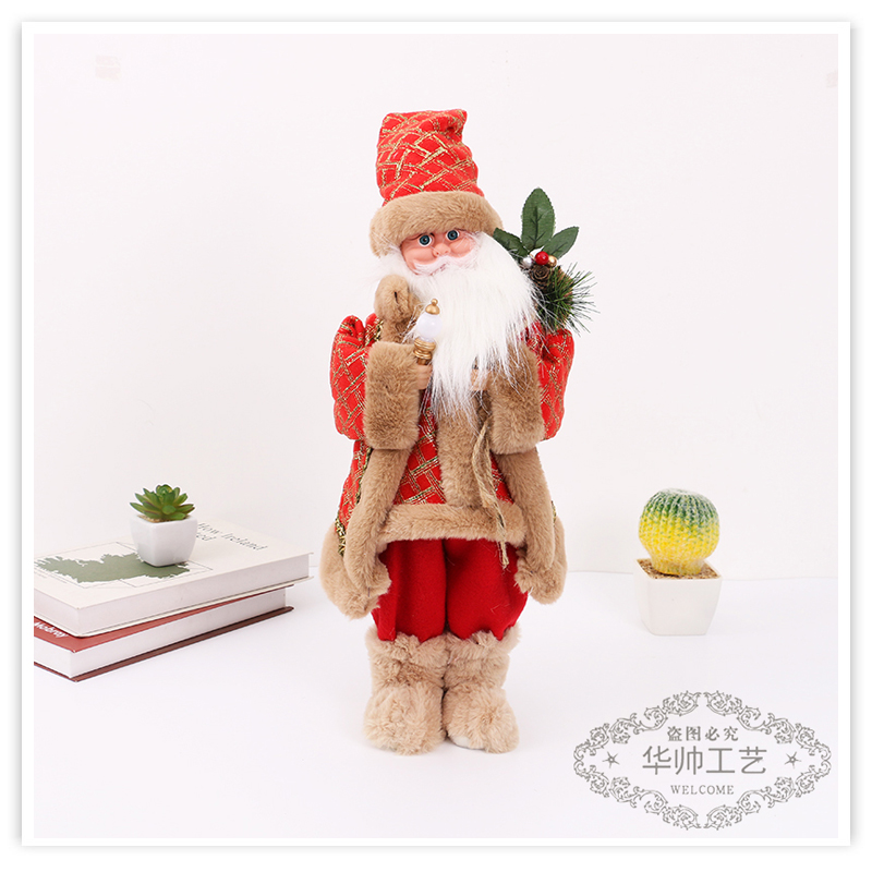 Christmas Decoration Supplies Crutch Gift Bag Santa Claus Christmas Gift Show Window Decorations Santa Doll