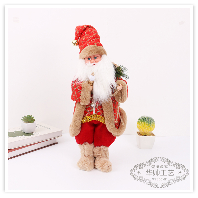 Christmas Decoration Supplies Crutch Gift Bag Santa Claus Christmas Gift Show Window Decorations Santa Doll