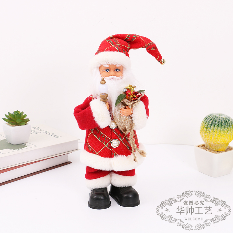 Santa Doll Christmas Decoration Products Crutch Gift Bag Santa Claus Christmas Gift Show Window Decorations
