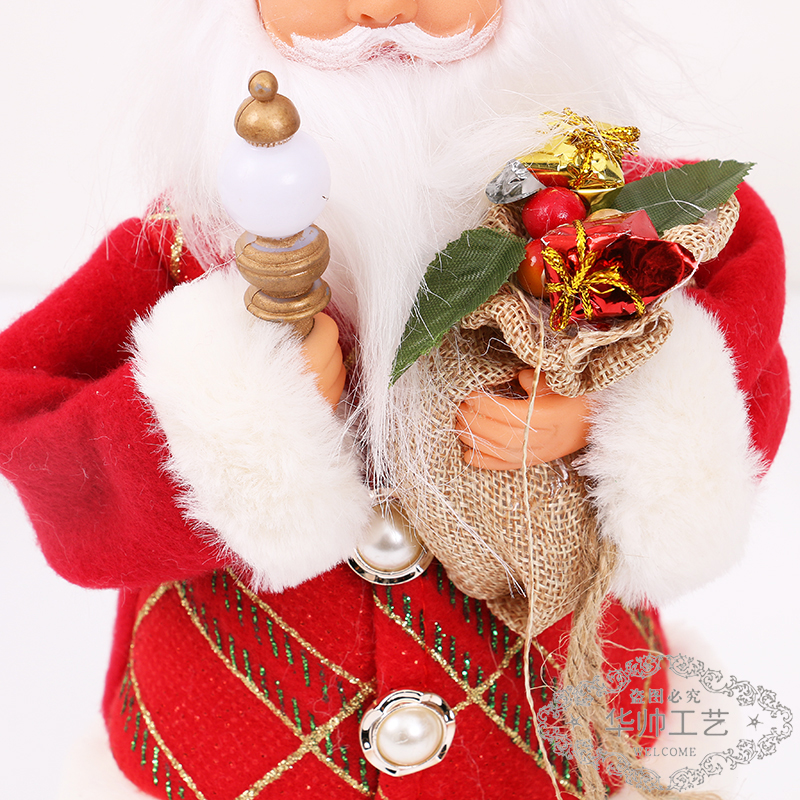 Santa Doll Christmas Decoration Products Crutch Gift Bag Santa Claus Christmas Gift Show Window Decorations