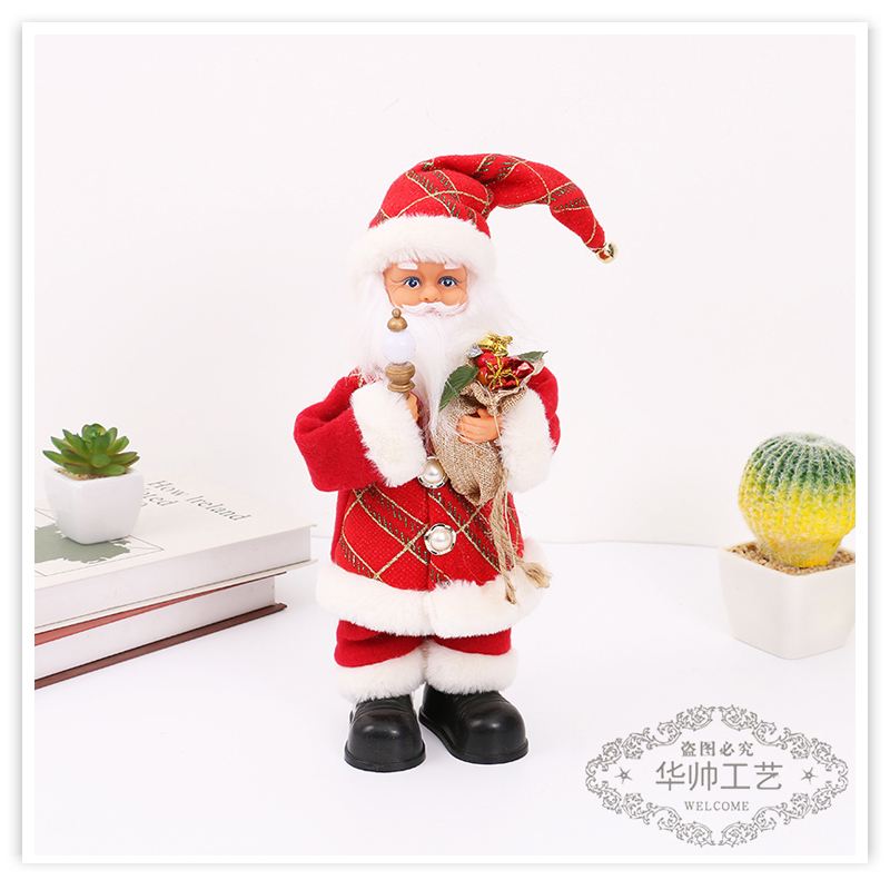 Santa Doll Christmas Decoration Products Crutch Gift Bag Santa Claus Christmas Gift Show Window Decorations