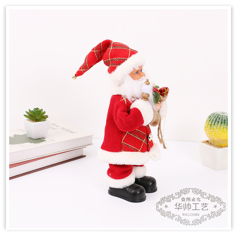 Santa Doll Christmas Decoration Products Crutch Gift Bag Santa Claus Christmas Gift Show Window Decorations