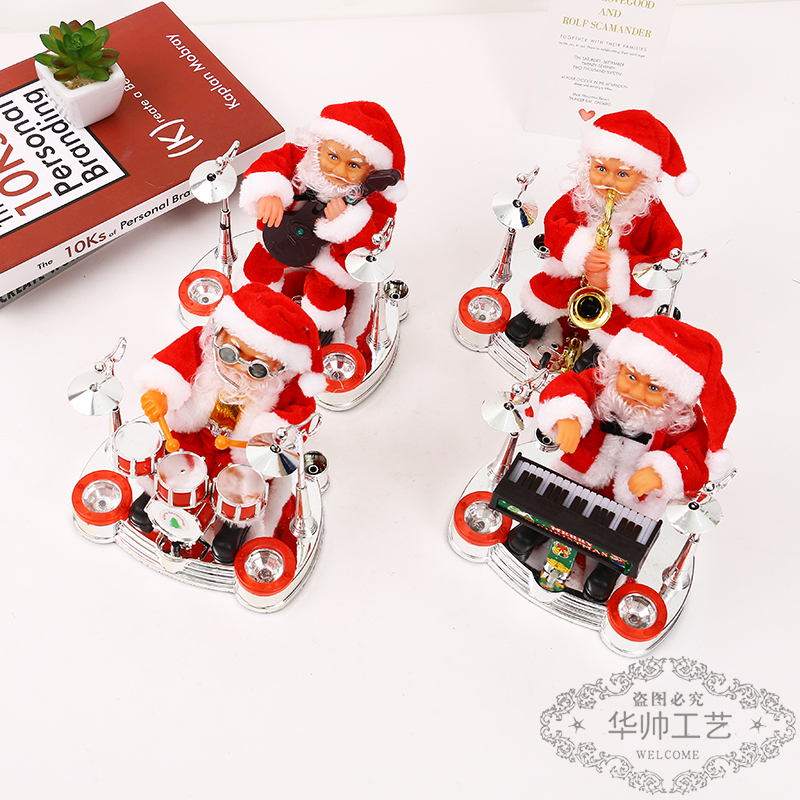 Electric Music Santa Claus Guitar Piano Electric Doll Children&#039;s Toy Christmas Decoration Christmas Gift