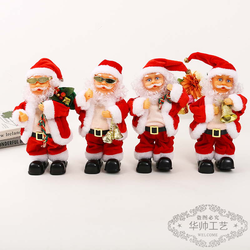 Christmas Electric Little Old Man Singing Dancing Santa Claus Ornaments Christmas Creative Electric Toys Children Gifts