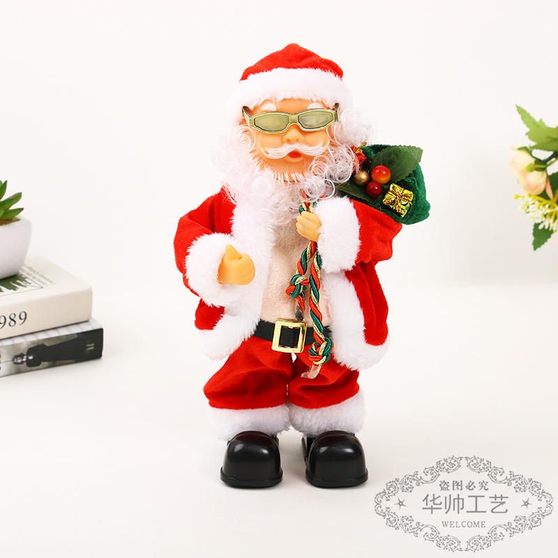 Christmas Electric Little Old Man Singing Dancing Santa Claus Ornaments Christmas Creative Electric Toys Children Gifts