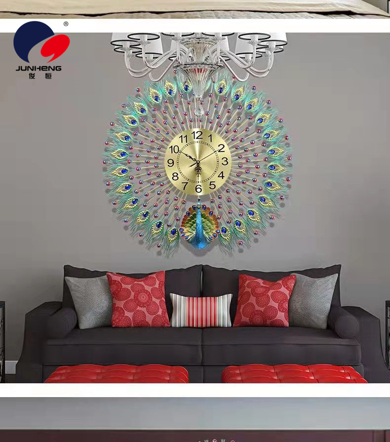 Clock Peacock Wall Clock Pocket Watch Living Room Creative Home Mute Personality Simple European Atmospheric Fashion Quartz Wall Clocks