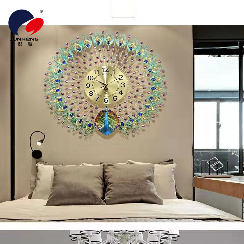 Clock Peacock Wall Clock Pocket Watch Living Room Creative Home Mute Personality Simple European Atmospheric Fashion Quartz Wall Clocks