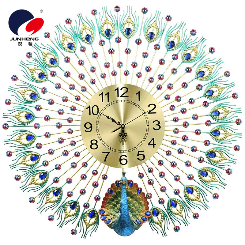 Clock Peacock Wall Clock Pocket Watch Living Room Creative Home Mute Personality Simple European Atmospheric Fashion Quartz Wall Clocks