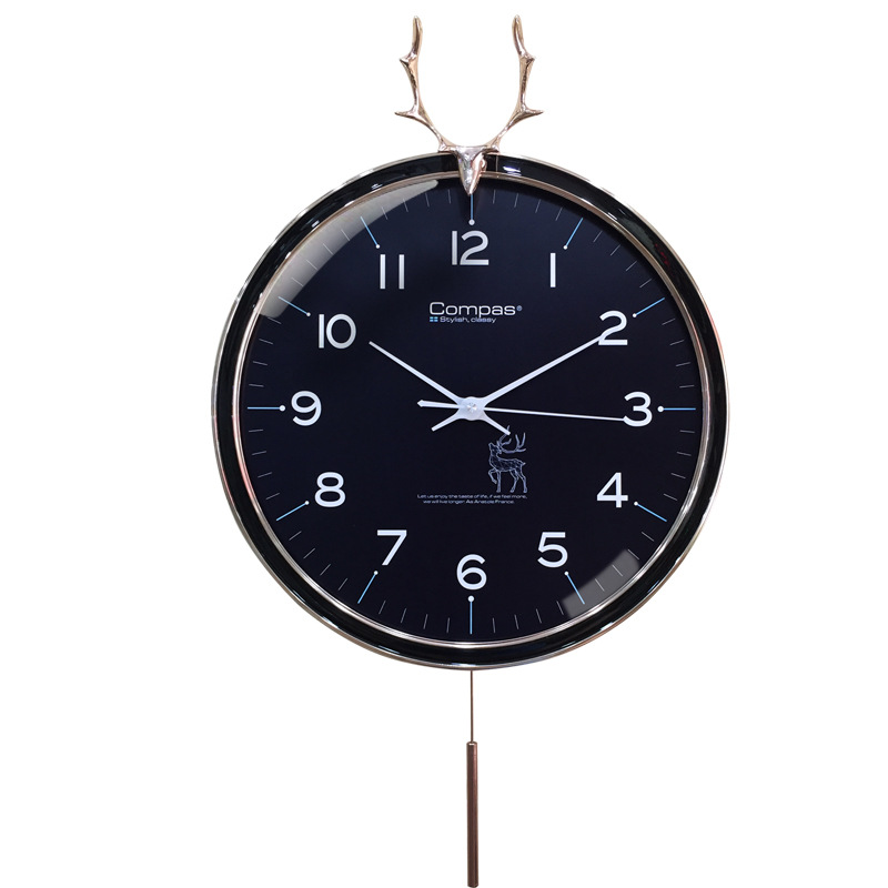 Nordic Simple Deer Head Wall Clock Living Room Home Creative Clocks Modern Fashion Mute Quartz Clock Personalized Wall Watch