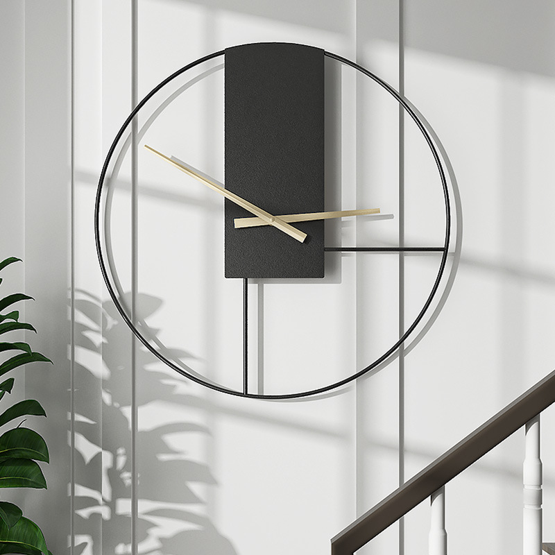 Cross-Border Supply] Wholesale Amazon Wall Clock Iron Art Hot Sale Living Room Clock Simple Retro Nordic Creative Wall Clocks