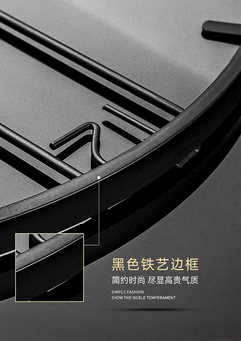 Cross-Border Supply] Wholesale Amazon Wall Clock Iron Art Hot Sale Living Room Clock Simple Retro Nordic Creative Wall Clocks