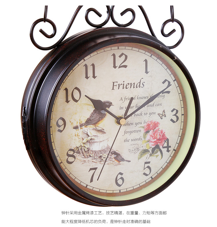 European-style garden retro clock decoration iron products manufacturers wholesale home decoration metal silent clocks European-style garden retro clock decoration iron products manufacturers wholesale home decoration metal silent clocks