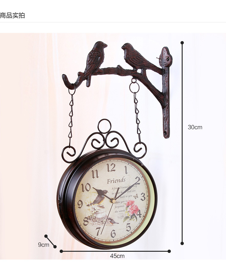 European-style garden retro clock decoration iron products manufacturers wholesale home decoration metal silent clocks European-style garden retro clock decoration iron products manufacturers wholesale home decoration metal silent clocks
