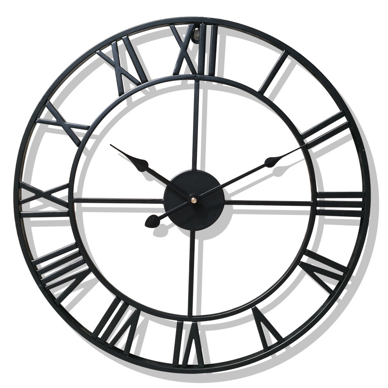 Amazon Hot Sale Alarm Clock Living Room European Simple Clock Retro Clock Decoration Wall Clocks Cross-Border round Wall Clock