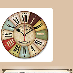 Amazon Hot Sale Alarm Clock Living Room European Simple Clock Retro Clock Decoration Wall Clocks Cross-Border round Wall Clock
