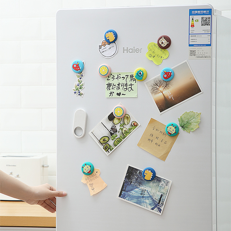 8 Magnetic Sticker Creative Decoration Simple Nordic Cute Animal Three-Dimensional Cartoon Magnetic PVC Fridge Magnet