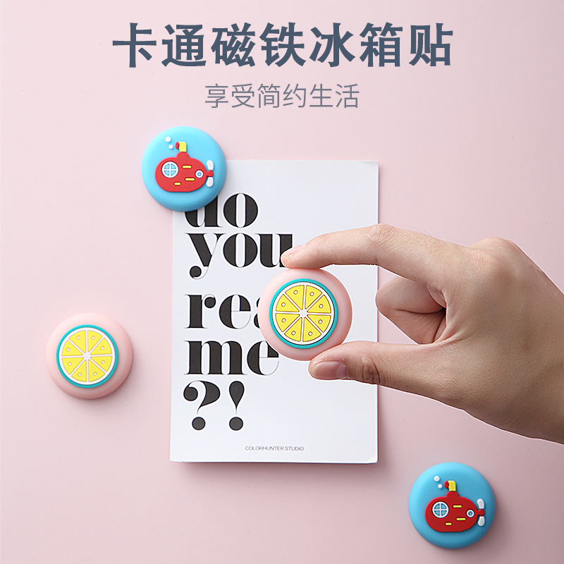 8 Magnetic Sticker Creative Decoration Simple Nordic Cute Animal Three-Dimensional Cartoon Magnetic PVC Fridge Magnet