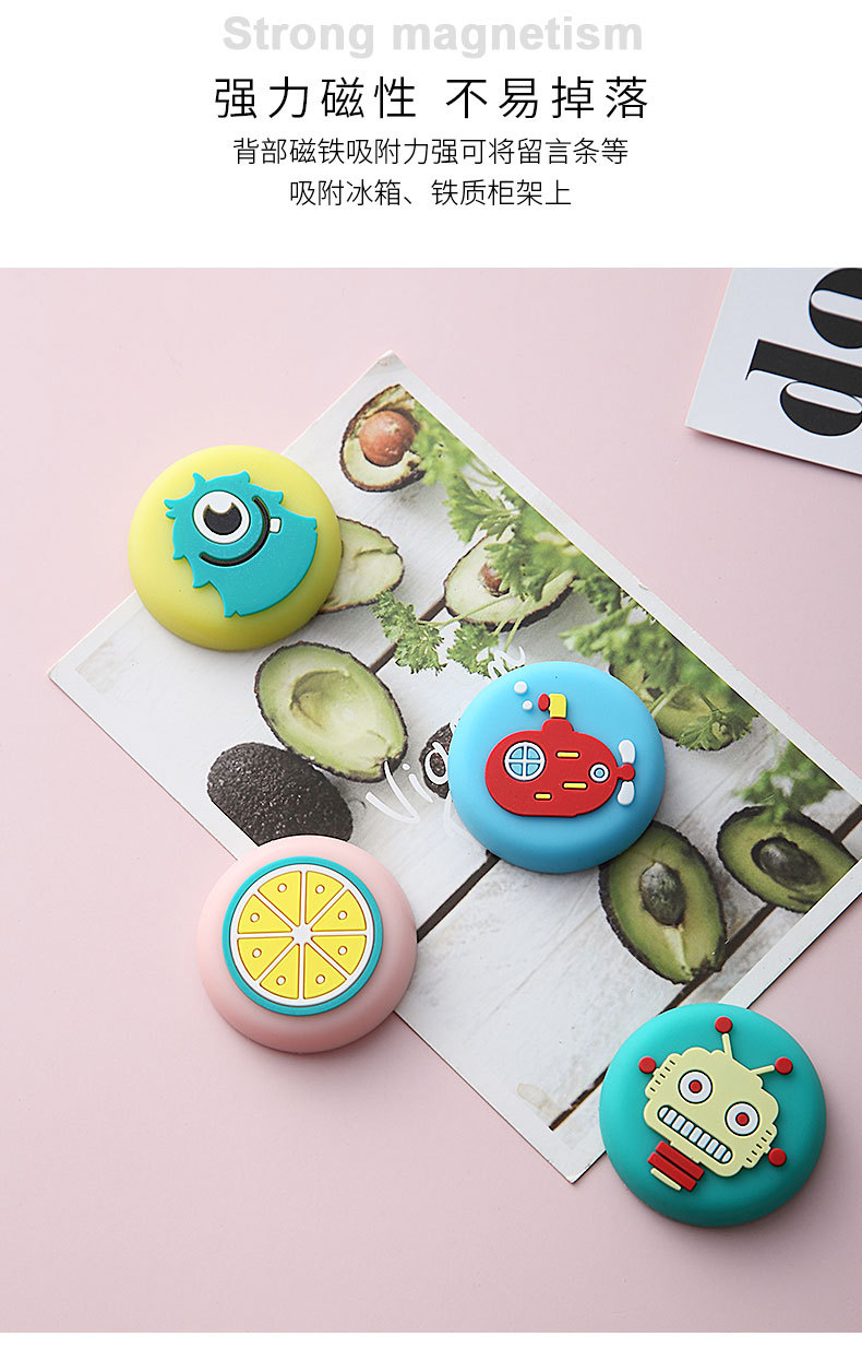 8 Magnetic Sticker Creative Decoration Simple Nordic Cute Animal Three-Dimensional Cartoon Magnetic PVC Fridge Magnet