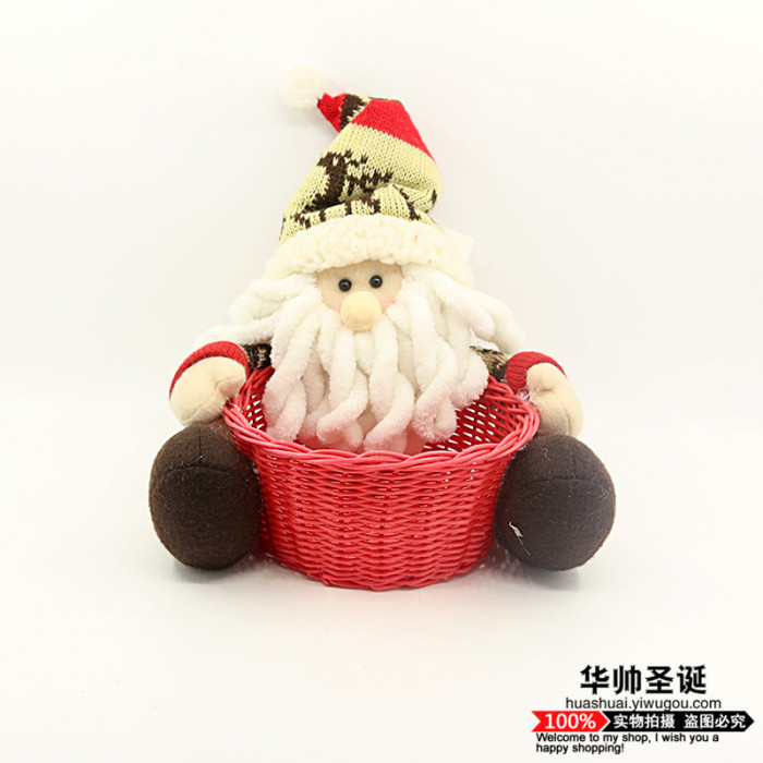 Christmas day decorative items for electric holding a bamboo basket Santa Claus doll decoration Christmas day decorative items for electric holding a bamboo basket Santa Claus doll decoration