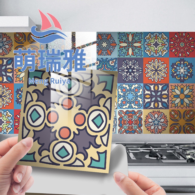 Tile Sticker Retro Datura Flowers Home Decoration Self-Adhesive Waterproof DIY Wall Stickers 24 Pieces Tile Sticker Retro Datura Flowers Home Decoration Self-Adhesive Waterproof DIY Wall Stickers 24 Pieces