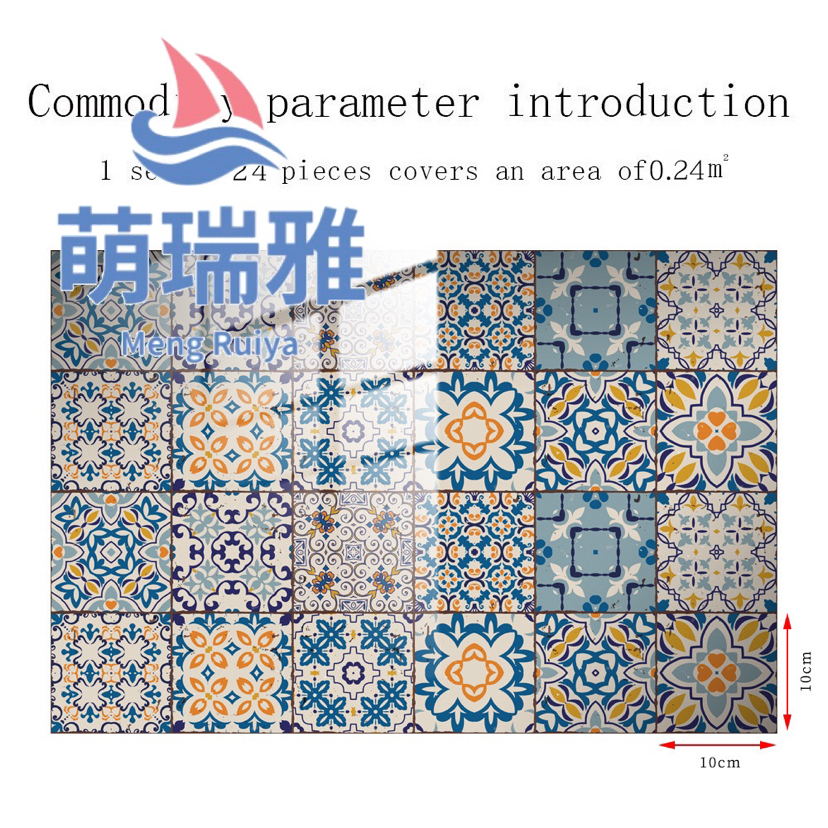 Tile Sticker Retro Datura Flowers Home Decoration Self-Adhesive Waterproof DIY Wall Stickers 24 Pieces Tile Sticker Retro Datura Flowers Home Decoration Self-Adhesive Waterproof DIY Wall Stickers 24 Pieces