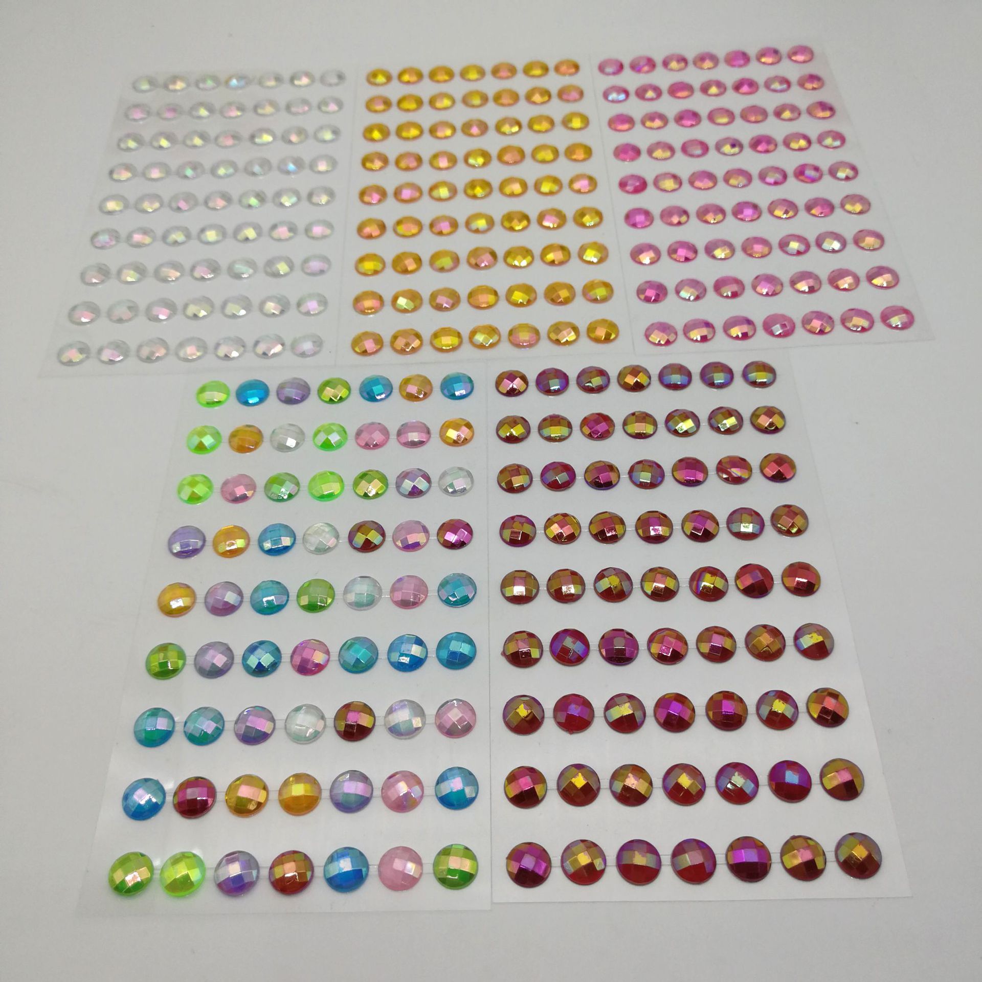 10mm Colorful Earth Surface Gem Stickers AB Color Diamond Stickers DIY Car Decoration Sticker 108 Pieces 72 Pieces 63 Pieces