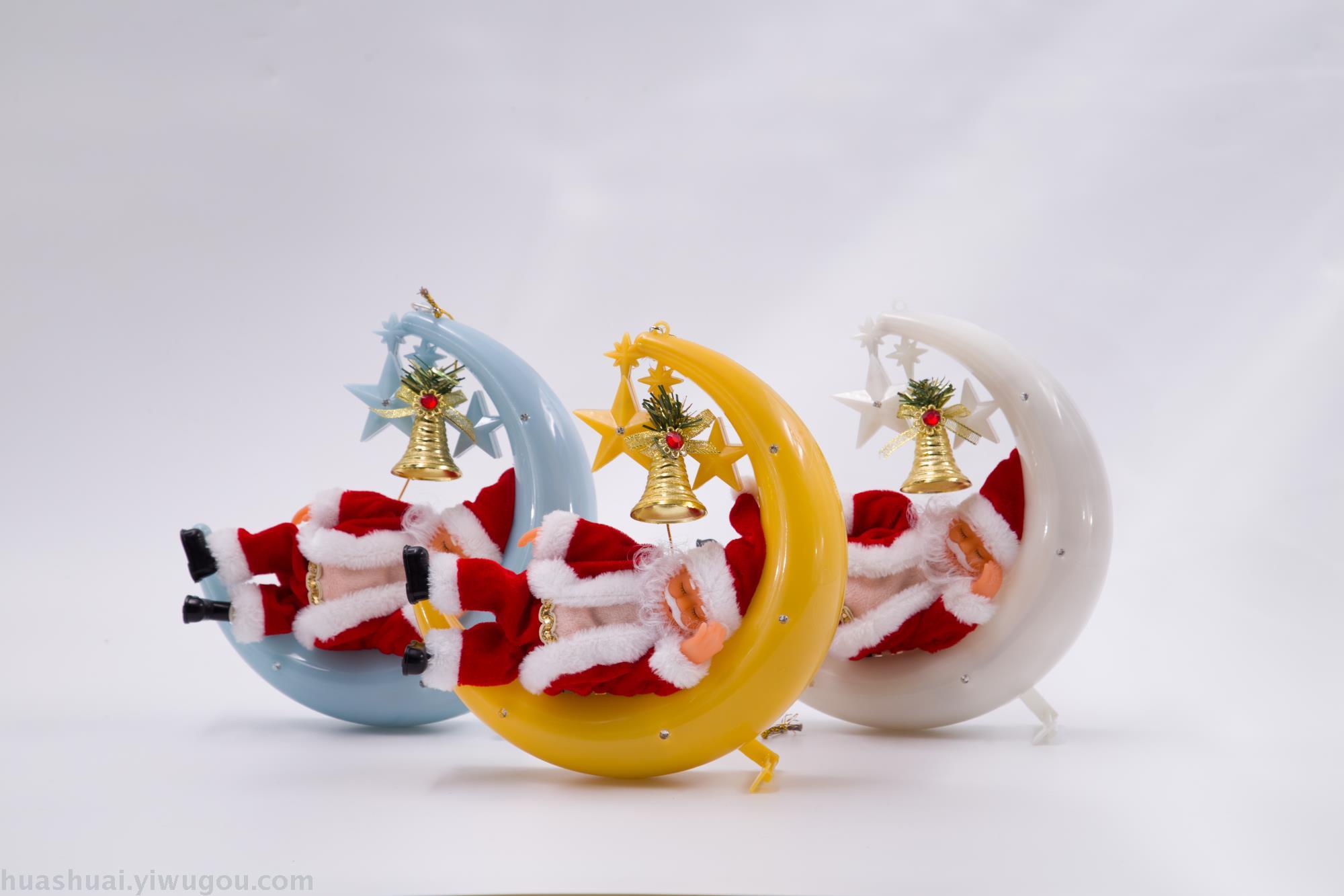 Santa Claus electric moon Santa Claus hanging electric Christmas toys will be snoring singing