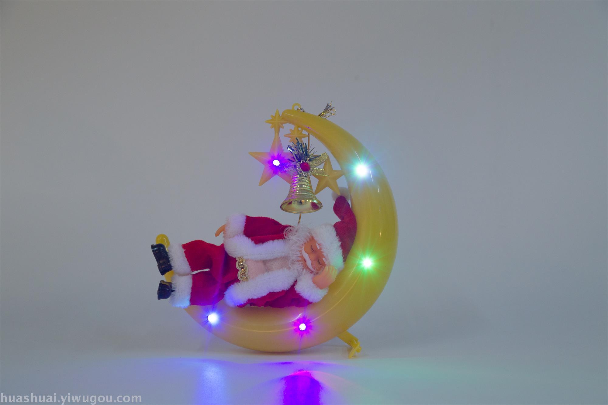 Santa Claus electric moon Santa Claus hanging electric Christmas toys will be snoring singing Santa Claus electric moon Santa Claus hanging electric Christmas toys will be snoring singing