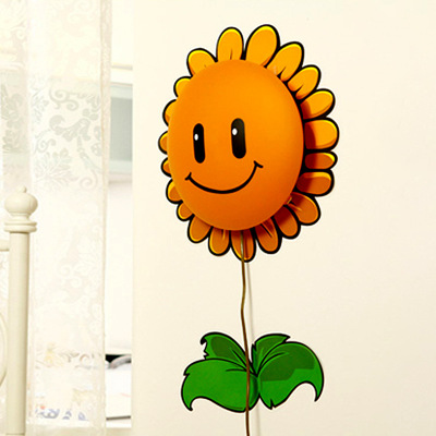 Manufacturer wholesales heat resistant decoration wall sticker sunflower 3D wallpaper wall lamp bedroom bedside lamp